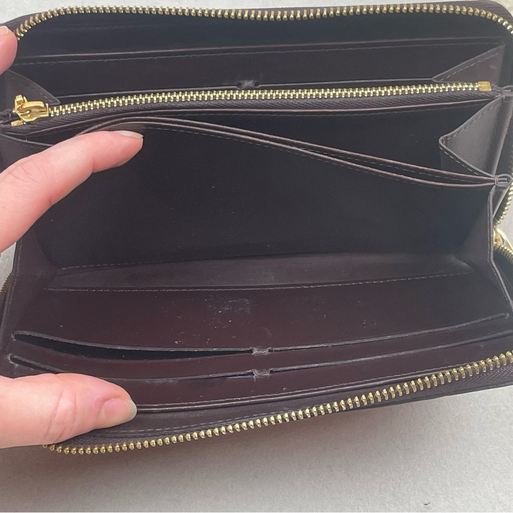 Vintage Louis Vuitton Vernis Zippy Wallet Burgundy Patent France Monogram - Picture 10 of 16